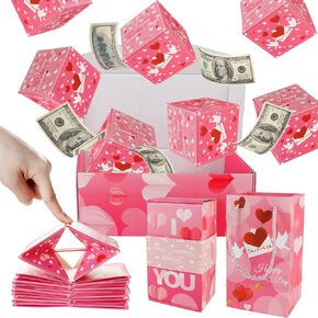 Surprise Gift Box Explosion for Money, Unique Folding Bouncing Red Envelope Gift Box, Creative Pop up Explosion Gift Boxes, Explosion Gift Box for Valentine, Proposal, Birthday, Anniversary in Saudi Arabia