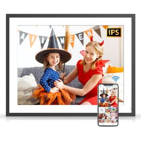 Large 17-inch Digital Photo Frame - Dual-Wifi Electronic Digital Photo Frames, Digital Photo Frame 32GB, IPS Touch Screen, Full Function, Share Photo via App Email, Free Cloud, Gift for Family Friends