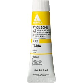 Holbein Acryla Gouache Artists Acrylic Polymer Emulsion, 20ml Yellow (D031)