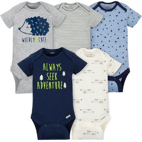 Gerber Baby 5 Pack Onesies, Hedgehog, 0-3