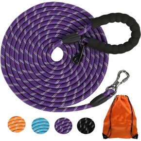 Long Dog Leash for Dog Training 16FT/30FT/50FT/100FT, Reflective Dog Leash with Lockable Hook, Heavy Duty Dog Lead Tie Out Rope for Large Medium Small Dogs Outside Walking, Playing, Camping, or Yard