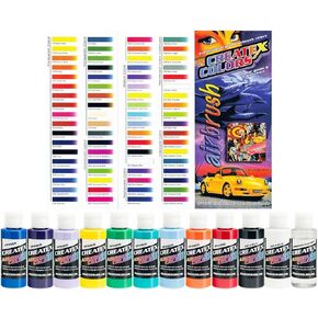 Createx Colors Ready to Use Airbrush Paint Set of All 11 Opaque Colors Plus Free Bonus