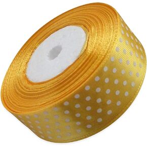 Ribbon 1 inch Salmon with White Polka Dots Ribbons for Crafts Gift Ribbon Satin Solid Ribbon Roll 1 in x 25 Yards