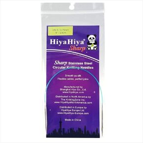 HiyaHiya Circular 9 inch (23cm) Sharp Steel Knitting Needle Size US 2 (2.75mm) HISSTCIR9-2