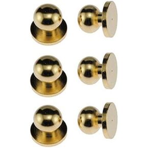 Dollhouse Miniature Set of 6 Round Brass Door Knobs