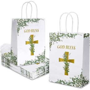 Meanplan First Communion Gifts Religious Party Favor Gift of Christ First Communion Bags, 8.66 x 6.3 x 3.15 Inch(36 Pack)