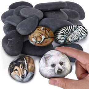 FUTUREPLUSX 20PCS Painting Rocks, River Rocks for Painting Kids DIY Rocks Natural Smooth Rocks for DIY Craft School Kindness Project Decorations