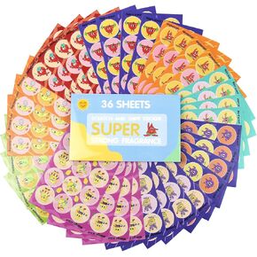 Scratch and Sniff Stickers 36 Sheets Smelly Stickers 9 Different Scents Stickers Reward Stickers for Kids Teachers Parents Water Bottle Stickers Christmas Birthday Gifts Party Favors Decorations in Saudi Arabia
