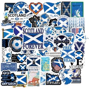 63Pcs Scotland Stickers Graffiti Aesthetics Waterproof Vinyl for Kids Girls Boys Teens Adults for Water Bottles Laptop Suitcase for Birthday Party Supplies Halloween Decoration Favors