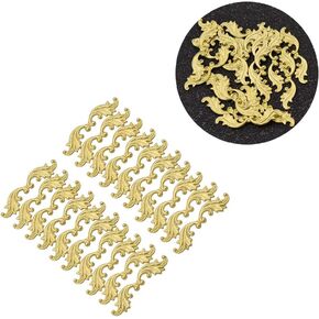 Acxico 20Pcs Brass Leaf Filigree Embellishment Wraps Finding DIY Hand Crafts Charms