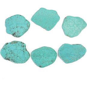 Coiris 10 Pcs Natural Turquoise Gemstone Big Irregular Shape Chips Stone Loose Beads for Jewelry Making(ZS-1134-XL)
