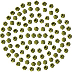 100pcs Mottled Tactical Slotted Tungsten Beads for Jig Hooks Fly Tying Assortment Nymph Head Fly Tying Materials 6 Colors / 5 Sizes