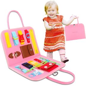 Zalmoxe 3D Montessori Toddlers Busy Board Busy Felt Books 16" Themes Preschool Daily Life Storytelling Early Learning Interactive Play Kit Learning Sensory Story Book Life Skill Education