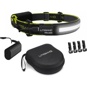OPTIMAL VENTURES Liteband PRO 1000 Smart Bundle Includes Extra Battery Pack and Carrying Case, LBP1000-L34CFB1, 1000 Lumens, Carbon Fiber