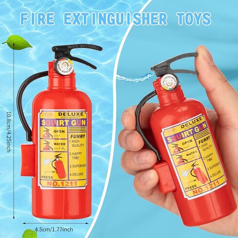 50 Pcs 4 Inch Fire Extinguisher Squirt Toys Realistic Firefighter Toys Fun Fireman Squirters for Party Favors Summer Gift Swimming Pool Beach Outdoor Cosplay Props Boys Girls in Saudi Arabia