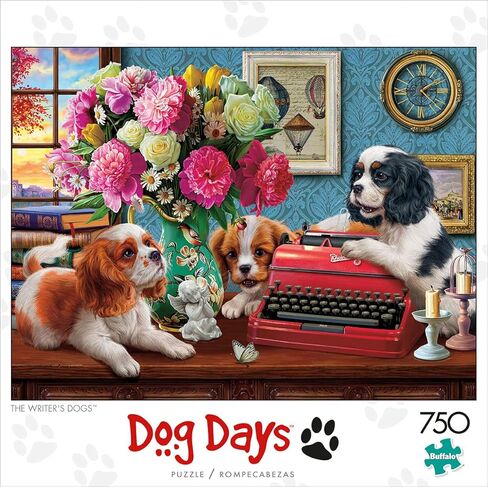 Buffalo Games - The Writer's Dogs - 750 Piece Jigsaw Puzzle for Adults Challenging Puzzle Perfect for Game Nights - 750 Piece Finished Size is 24.00 x 18.00 in Saudi Arabia