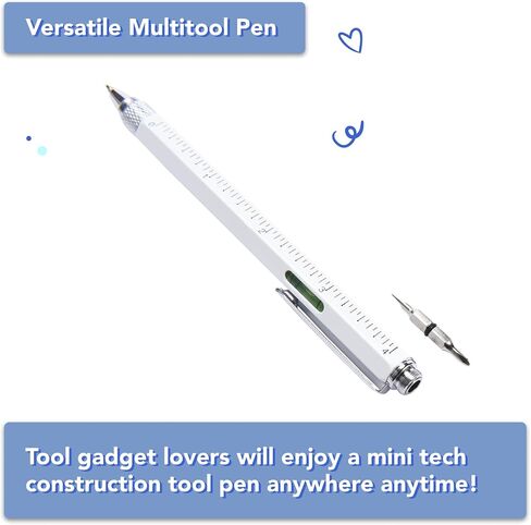 Multitool Construction Pen Gifts and Stocking Stuffers for Men - Engineering Gadget Tools for Electrician, Architect, and Construction Worker - Multi-Use with Pencil and Level Ruler in Saudi Arabia