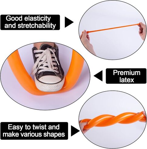 FUTUREPLUSX 100PCS 260 Balloons, Multicolor Animal Balloons Long Skinny Twisting Magic Latex Balloons for Balloon Arch Animal Shape Modeling Carnivals Wedding Birthday Party Decorations in Saudi Arabia