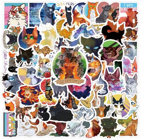 62 قطعة من ملصقات المحاربين والقطط فروي كتاب جرافيتي مقاوم للماء من الفينيل ملصقات لاصقة للأطفال والمراهقين لحفلات أعياد الميلاد ومستلزمات الديكور لزجاجات المياه وحقيبة الكمبيوتر المحمول والسيارة والدراجة النارية in Kuwait