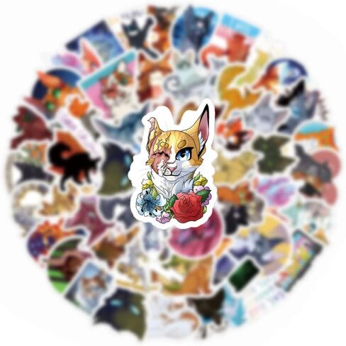 62 قطعة من ملصقات المحاربين والقطط فروي كتاب جرافيتي مقاوم للماء من الفينيل ملصقات لاصقة للأطفال والمراهقين لحفلات أعياد الميلاد ومستلزمات الديكور لزجاجات المياه وحقيبة الكمبيوتر المحمول والسيارة والدراجة النارية in Kuwait