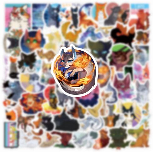 62 قطعة من ملصقات المحاربين والقطط فروي كتاب جرافيتي مقاوم للماء من الفينيل ملصقات لاصقة للأطفال والمراهقين لحفلات أعياد الميلاد ومستلزمات الديكور لزجاجات المياه وحقيبة الكمبيوتر المحمول والسيارة والدراجة النارية in Kuwait