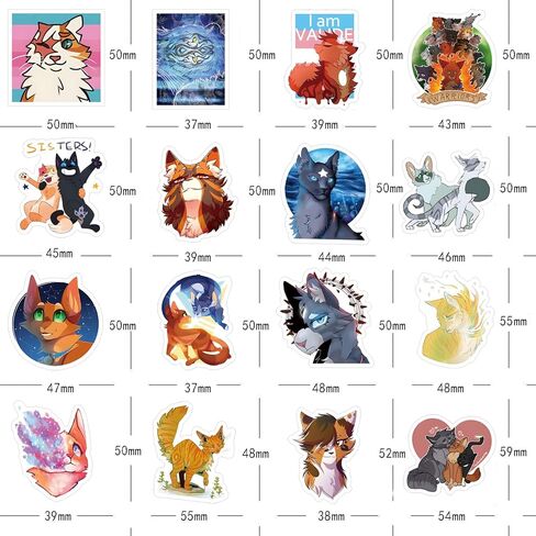 62 قطعة من ملصقات المحاربين والقطط فروي كتاب جرافيتي مقاوم للماء من الفينيل ملصقات لاصقة للأطفال والمراهقين لحفلات أعياد الميلاد ومستلزمات الديكور لزجاجات المياه وحقيبة الكمبيوتر المحمول والسيارة والدراجة النارية in Kuwait