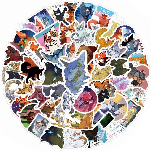 62 قطعة من ملصقات المحاربين والقطط فروي كتاب جرافيتي مقاوم للماء من الفينيل ملصقات لاصقة للأطفال والمراهقين لحفلات أعياد الميلاد ومستلزمات الديكور لزجاجات المياه وحقيبة الكمبيوتر المحمول والسيارة والدراجة النارية in Kuwait