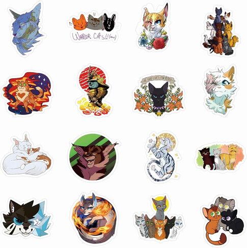 62 قطعة من ملصقات المحاربين والقطط فروي كتاب جرافيتي مقاوم للماء من الفينيل ملصقات لاصقة للأطفال والمراهقين لحفلات أعياد الميلاد ومستلزمات الديكور لزجاجات المياه وحقيبة الكمبيوتر المحمول والسيارة والدراجة النارية in Kuwait