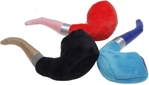 Dog Toys Squeaky Plush Toy Dog Chew Toy Dog Molar Teeth Cleaning Interactive Soft Dog Stuffed Toy Tobacco Pipe Pattern Durable Dog Chew Toys Cute Soft Pet Toy for Small Medium Size Dogs in Saudi Arabia