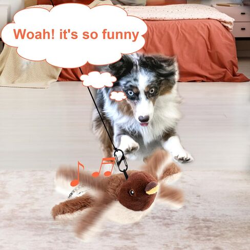 BABORUI Interactive Dog Toys Bird, Flapping Wings Bird Small Dog Toys with Remote Control & Fluffy Plush, Rechargeable Vivid Chirping Squeaky Dog Toys for Small/Medium Dogs Exercise in Saudi Arabia