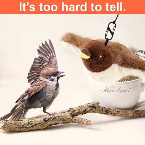 BABORUI Interactive Dog Toys Bird, Flapping Wings Bird Small Dog Toys with Remote Control & Fluffy Plush, Rechargeable Vivid Chirping Squeaky Dog Toys for Small/Medium Dogs Exercise in Saudi Arabia