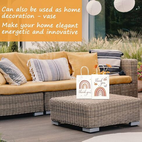 Laumoi 20 قطعة من أكياس قوس قزح شكرًا لك، حقائب حفلات شكر قوس قزح مع مقابض، أكياس ورقية للحلوى، أكياس ورق كرافت بيضاء، حقائب هدايا للحفلات لحفلات الزفاف وأعياد الميلاد وحفلات استقبال المولود الجديد in Kuwait