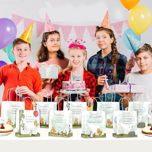 12 قطعة من أكياس الهدايا الكرتونية للحفلات من kasjde، زينة حفلات الرسوم المتحركة، أكياس الحلوى، أكياس الهدايا مع مقابض، أكياس الوجبات الخفيفة، لوازم حفلات أعياد الميلاد للأطفال in Kuwait