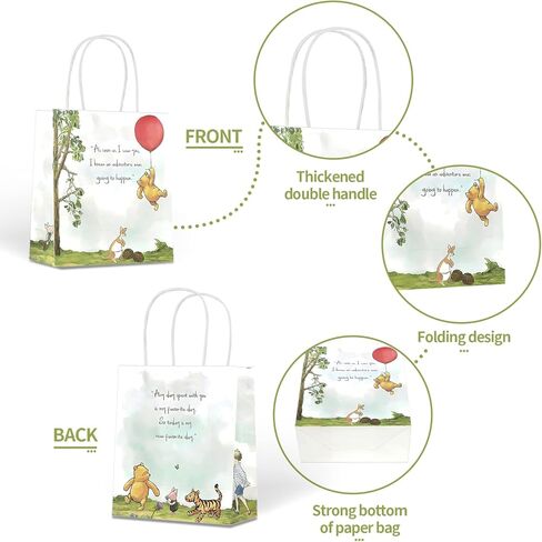 12 قطعة من أكياس الهدايا الكرتونية للحفلات من kasjde، زينة حفلات الرسوم المتحركة، أكياس الحلوى، أكياس الهدايا مع مقابض، أكياس الوجبات الخفيفة، لوازم حفلات أعياد الميلاد للأطفال in Kuwait