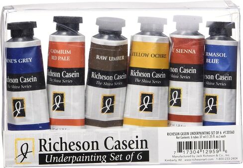 Jack Richeson Casein The Shiva Series Underpainting with 37ml Tubes, Set of 6 in Saudi Arabia