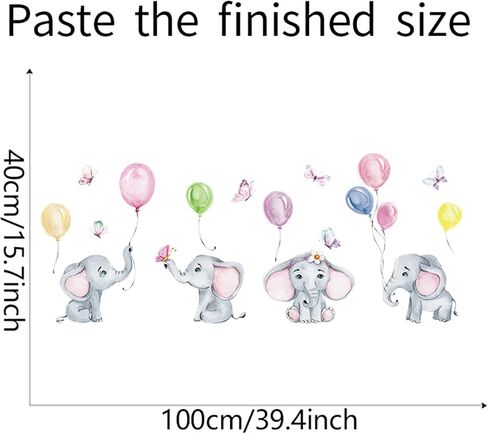 Colorful Cute Cartoon Lovely Animals Clouds Balloons Wall Stickers for Kids Watercolor Removable Wall Decals DIY Decorations for Nursery Baby Boys Girls Bedroom Playroom Living Room Gaming Room in Saudi Arabia