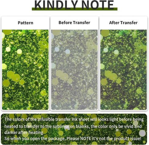 Sublimation Transfer Sheets for Heat Press Machine, Glitter 12x12inch Sublimation Paper for Tumblers Blanks Tshirts,8 Sheets in Kuwait