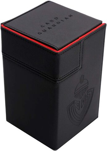 Card Guardian - Premium 100 Card Deck Box with Dice Compartment for Trading Card Games TCG (Black) Compatible with Magic the gathering (MTG), Commander Deck, Yugioh Deck Box, Sports Cards Binder in Kuwait