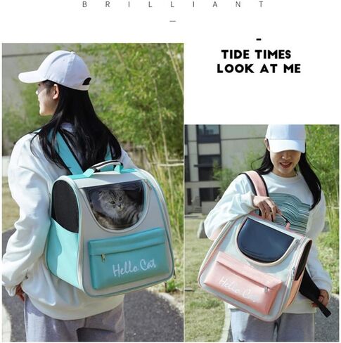Fat Cat Carrier Backpack for Small Dogs, YUOCT Foldable Padded Back Support Puppy Pet Rucksack Carrier for Hiking, Walking, Cycling, Outdoor, Hospitable, in Car Up to 8KG (Purple) in Saudi Arabia
