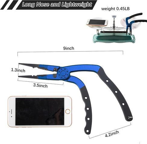 Night Cat Fishing Pliers with Sheath and Lanyard, Long Nose Jaws Braid line Cutters, Saltwater Crimper,Split Ring Openers,Hook Removers, Fishing Tools Gears Rustproof in Saudi Arabia