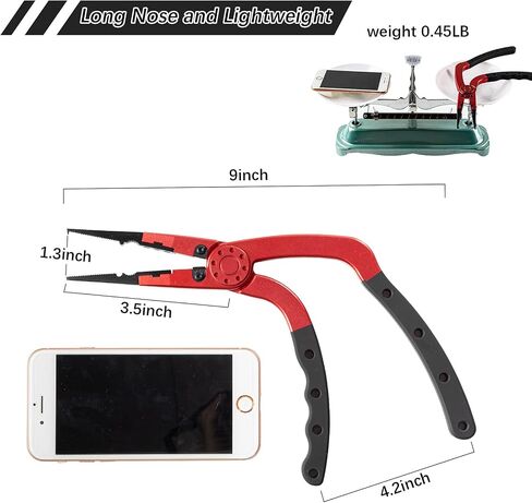 Night Cat Fishing Pliers with Sheath and Lanyard, Long Nose Jaws Braid line Cutters, Saltwater Crimper,Split Ring Openers,Hook Removers, Fishing Tools Gears Rustproof in Saudi Arabia