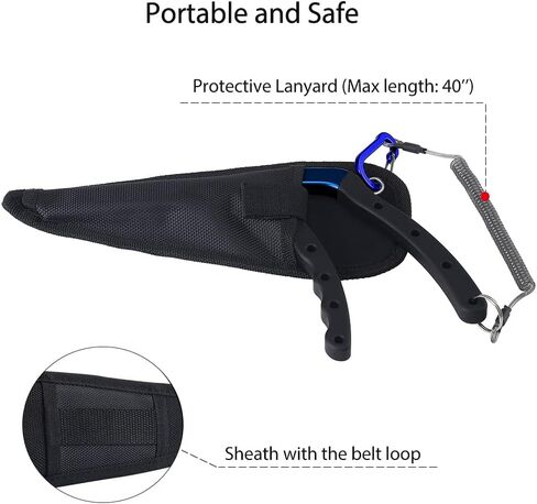 Night Cat Fishing Pliers with Sheath and Lanyard, Long Nose Jaws Braid line Cutters, Saltwater Crimper,Split Ring Openers,Hook Removers, Fishing Tools Gears Rustproof in Saudi Arabia