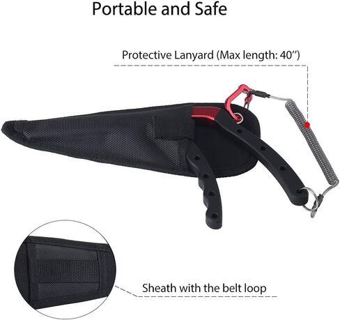 Night Cat Fishing Pliers with Sheath and Lanyard, Long Nose Jaws Braid line Cutters, Saltwater Crimper,Split Ring Openers,Hook Removers, Fishing Tools Gears Rustproof in Saudi Arabia