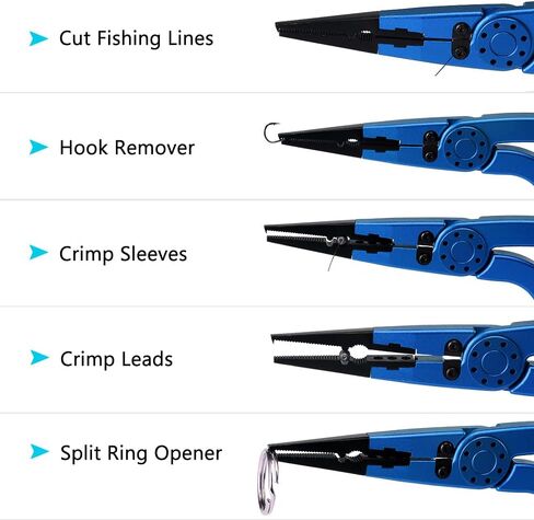 Night Cat Fishing Pliers with Sheath and Lanyard, Long Nose Jaws Braid line Cutters, Saltwater Crimper,Split Ring Openers,Hook Removers, Fishing Tools Gears Rustproof in Saudi Arabia