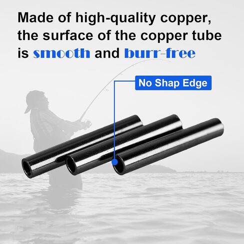 Copper Barrel Crimp Sleeves, Single/Double Barrel Fishing Line Crimping Loop Sleeve, Copper Tube for Fishing Tackle Leader Rigging in Saudi Arabia
