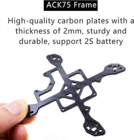طقم إطارات ACK75 75 مم FPV إطار صغير بدون فرشاة لأجزاء 1S 2S FPV Whoop Drone Quadcopter DIY (رمادي شفاف) in Kuwait