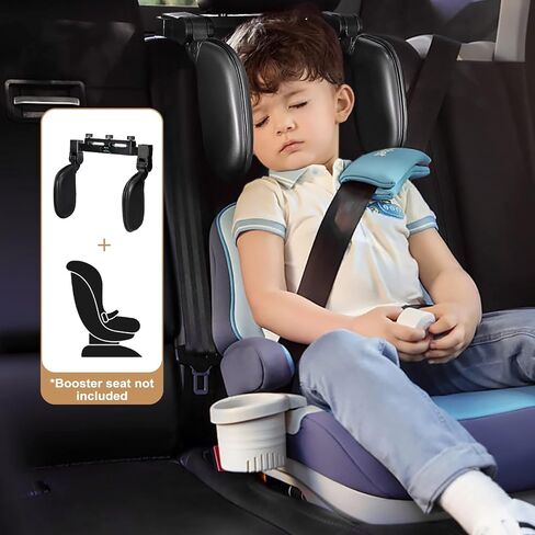 SanLead Car Headrest Pillow Detachable, U Shaped Road Pal Headrest Black Head Neck Support, 180 Degree Adjustable Car Seat Head Neck Support in Saudi Arabia
