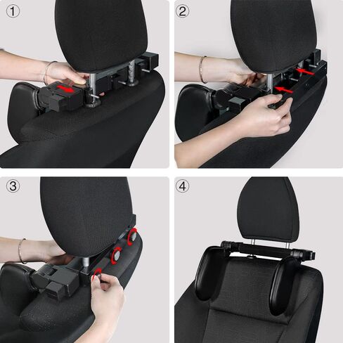 SanLead Car Headrest Pillow Detachable, U Shaped Road Pal Headrest Black Head Neck Support, 180 Degree Adjustable Car Seat Head Neck Support in Saudi Arabia