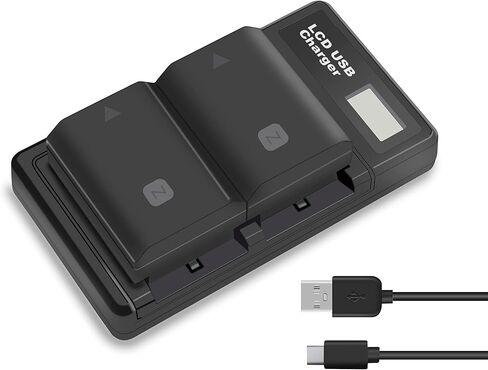 استبدال بطارية NP-FZ100 لكاميرات Sony A7 IV، A7 III، A7R III، A7R IV، A7S III، FX30، A6600، A9، A9 II، 2 حزمة 7.2 فولت 2280 مللي أمبير، مع شاحن بطارية بشاشة LED مزدوجة in Kuwait