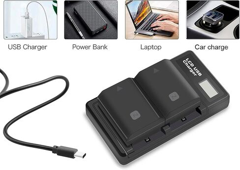 استبدال بطارية NP-FZ100 لكاميرات Sony A7 IV، A7 III، A7R III، A7R IV، A7S III، FX30، A6600، A9، A9 II، 2 حزمة 7.2 فولت 2280 مللي أمبير، مع شاحن بطارية بشاشة LED مزدوجة in Kuwait